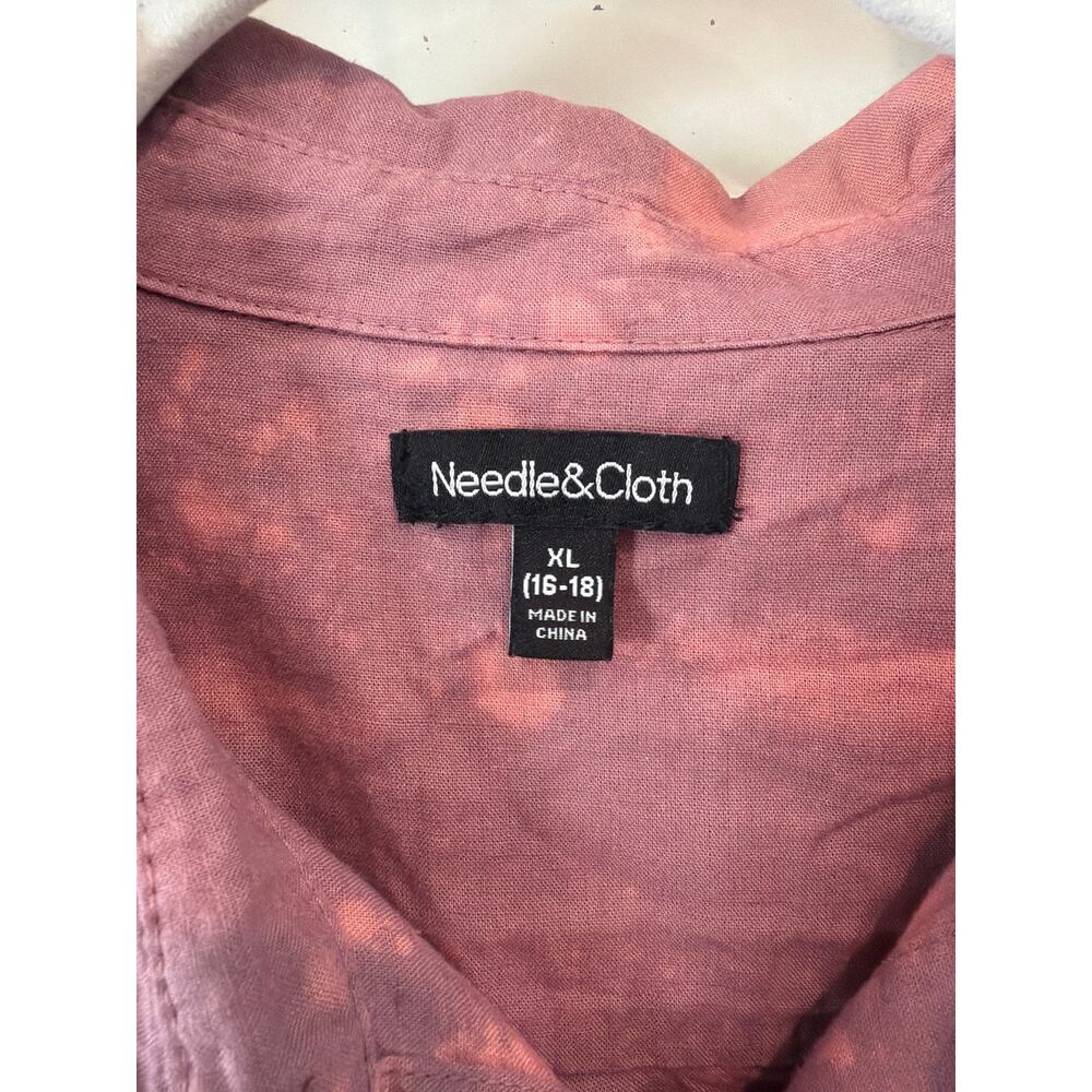 Needle & Cloth size XL women’s rose pink tie dye blouse top shirt - Picture 2 of 3